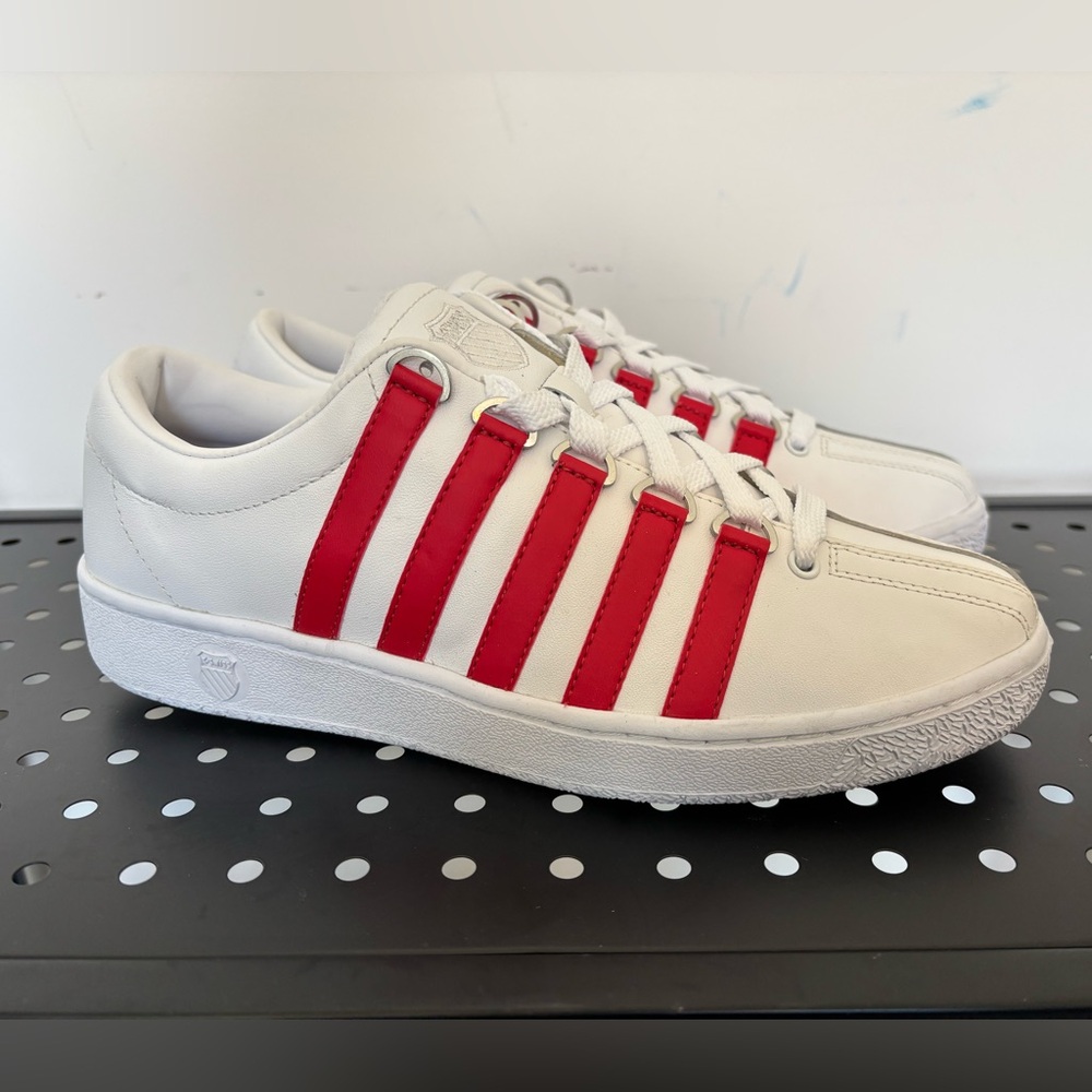 White and Red Sneakers
